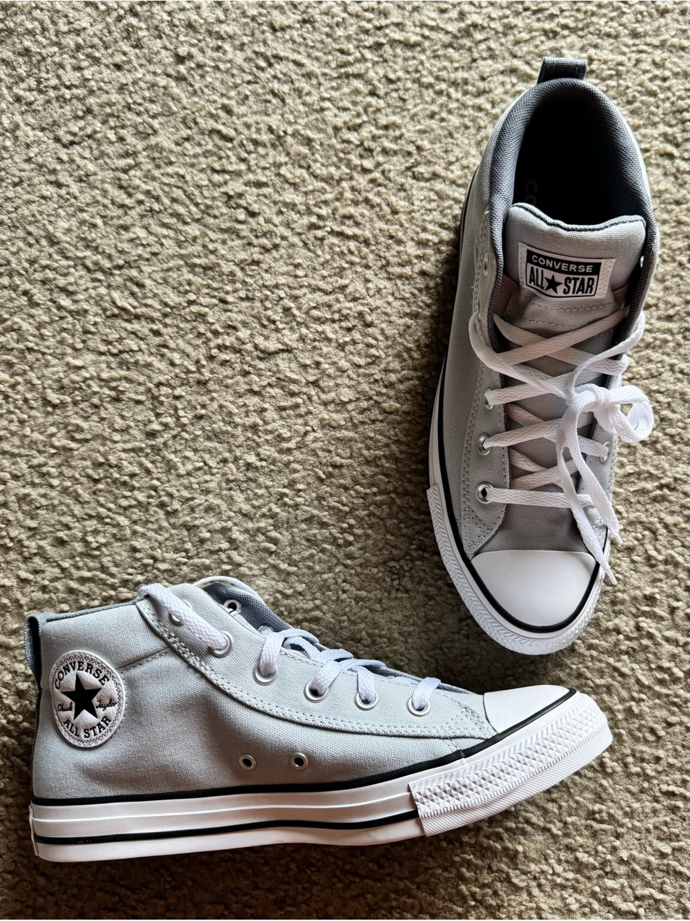 Converse Light Gray High Top Sneakers